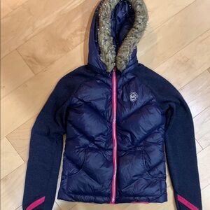 Michael Kors Girls Navy and Pink trim Puffer Jacket size 16